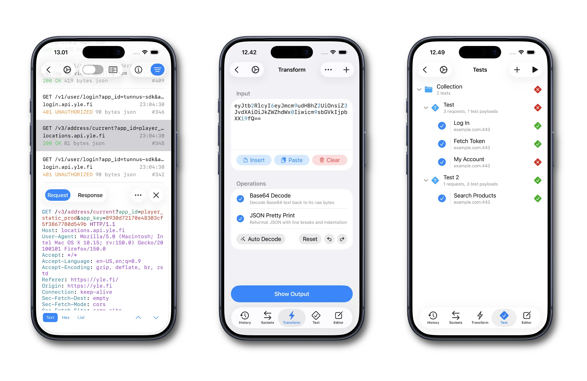 Proxygen iOS app capturing and filtering HTTP traffic on an iPhone