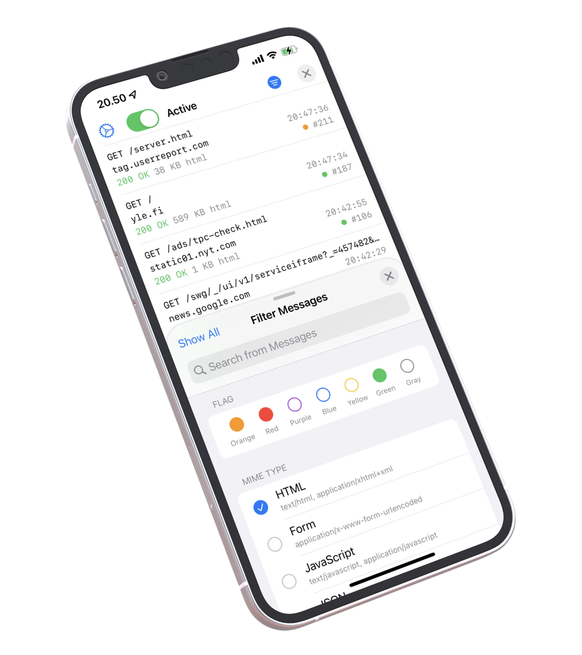 Screenshot of Proxygen on iPhone